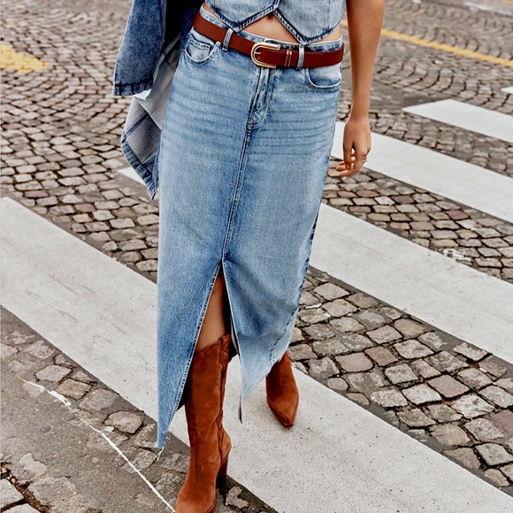 Reitmans Maxi Denim Skirt waist size 30 inches - Picture 1 of 9